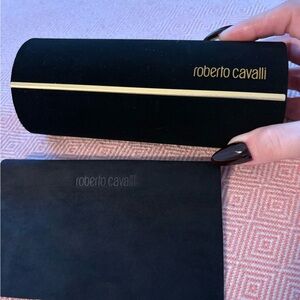 Roberto Cavalli sunglasses glasses case Black Box with Gold Accents